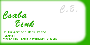 csaba bink business card